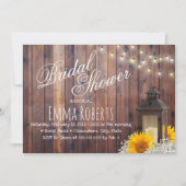 Invitation Lanterne rustique et Fête des mariées florale de t (Devant)