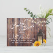 Invitation Lanterne rustique et Fête des mariées florale de t (Debout devant)