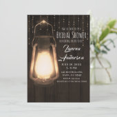 Invitation Lanterne rustique et lumières Fête des mariées en  (Debout devant)