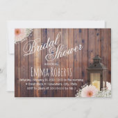 Invitation Lanterne rustique et marguerite Fête des mariées d (Devant)