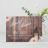 Invitation Lanterne rustique et marguerite Fête des mariées d (Debout devant)