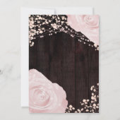 Invitation Lanterne Rustique Lueur Roses Rose Bébé Shower de (Dos)