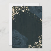 Invitation Lanterne Rustique Lumineuse et Roses Bleu Foncé de (Dos)