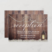 Invitation Lanterne Rustique Noces de Mariage Réception (Devant / Derrière)