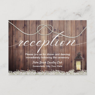 Invitation Lanterne rustique nouant la réception de mariage d