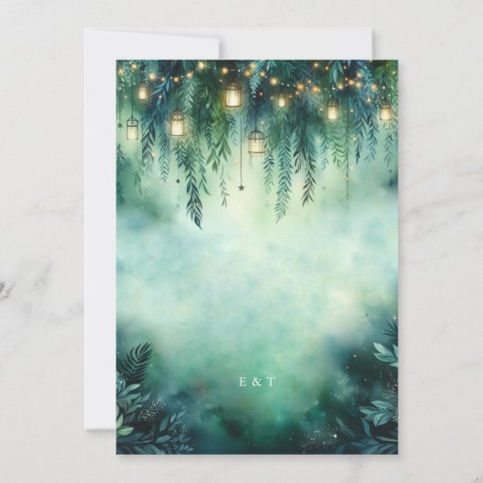Invitation Lanternes à pendage de forêt enchantées Mariage de (Dos)