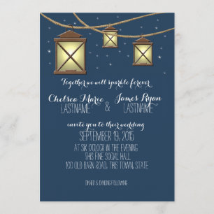 Invitation Lanternes antiques et Mariage d'étoiles