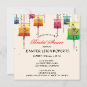 Invitation Lanternes Cerisier Oiseaux Fête des mariées de pri (Dos)