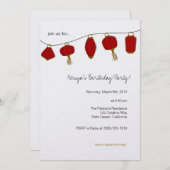 Invitation Lanternes chinoises rouges 5x7 (Devant / Derrière)