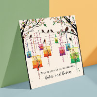 Lanternes colorées Cherry Tree Birds Wedding showe