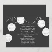Invitation Lanternes de fête grise (Devant / Derrière)
