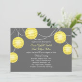 Invitation Lanternes de fête jaune et gris (Debout devant)