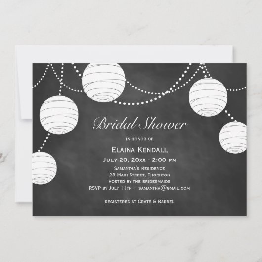 Invitation Lanternes de la fête sur l'invitation d'une nuptia (Devant)