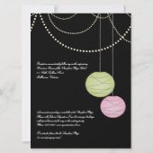 Invitation lanternes de Livre vert rose et de 6x8 épousant (Dos)