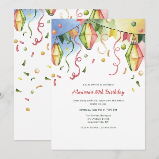 Invitation Lanternes de Papier (Devant / Derrière)