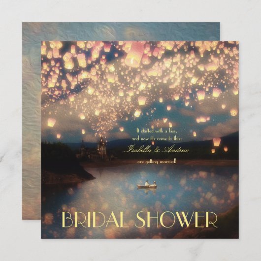 Invitation Lanternes de souhaits d'amour (Devant / Derrière)