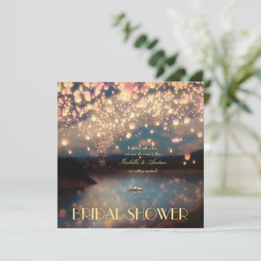 Invitation Lanternes de souhaits d'amour (Debout devant)