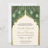Invitation Lanternes d'or Sage Green Indian Couple Mariage (Dos)