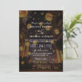 Invitation Lanternes Emmêlées Élégant Mariage Moderne Chic (Debout devant)