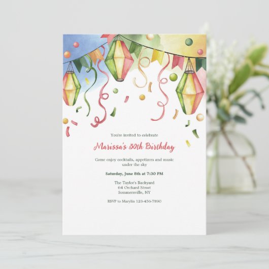 Invitation Lanternes en Papier (Debout devant)