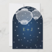 Invitation Lanternes en papier de la marine Mariage de nuit s (Dos)