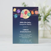 Invitation Lanternes et fête d'anniversaire au clair de lune (Debout devant)