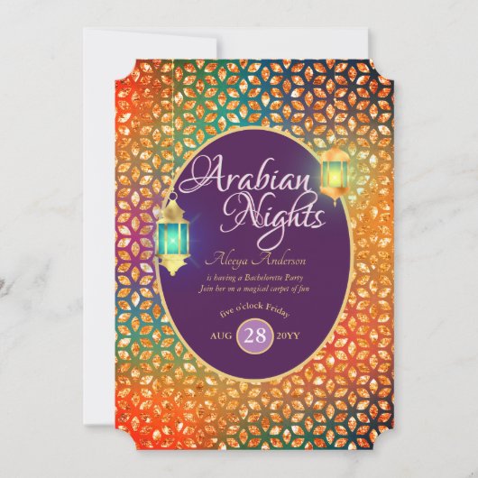 Invitation Lanternes Exotic Arabe Nights (Devant)