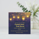 Invitation Lanternes fantaisistes sur Mariage virtuel violet (Debout devant)