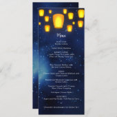 Invitation Lanternes flottantes - Menu Occasion spéciale Mari (Devant / Derrière)