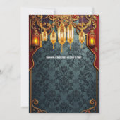 Invitation lanternes indiennes traditionnelles hindoues flora (Dos)