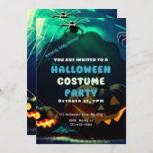 Invitation Lanternes Jack-O'Araignées déplaisantes Halloween (Devant / Derrière)