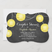 Invitation Lanternes jaunes sur Chalk Couple's Shower Invitat (Devant)