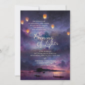 Invitation Lanternes Nuit Enchantée Plage Lac Prom Dans (Devant)