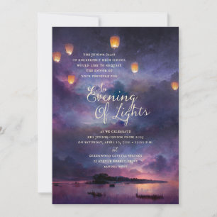 Invitation Lanternes Nuit Enchantée Plage Lac Prom Dans