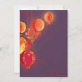 Invitation Lanternes pendantes Fête des mariées violette (Dos)