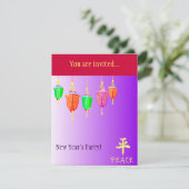 Invitation Lanternes pendantes - Violet (Debout devant)