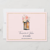 Invitation Lanternes romantiques rustiques Rose Fête des mari (Dos)