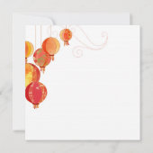 Invitation Lanternes rouges Mariage blanc moderne (Dos)