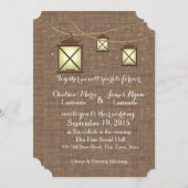 Invitation Lanternes rustiques et Burlap (Devant / Derrière)