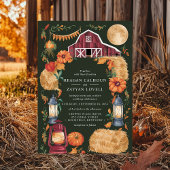 Invitation Lanternes rustiques et Mariage floral d'automne