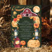 Invitation Lanternes rustiques et Mariage floral d'automne
