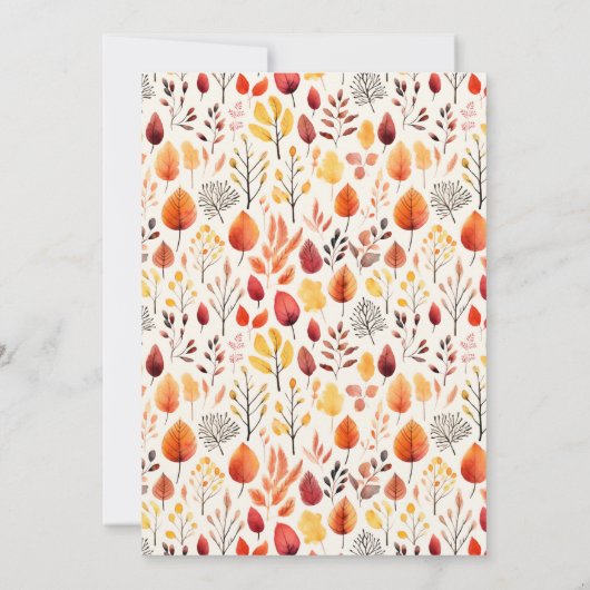 Invitation Lanters rustiques et feuilles d'automne Thanksgivi (Dos)