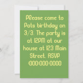 Invitation Lapin (Dos)