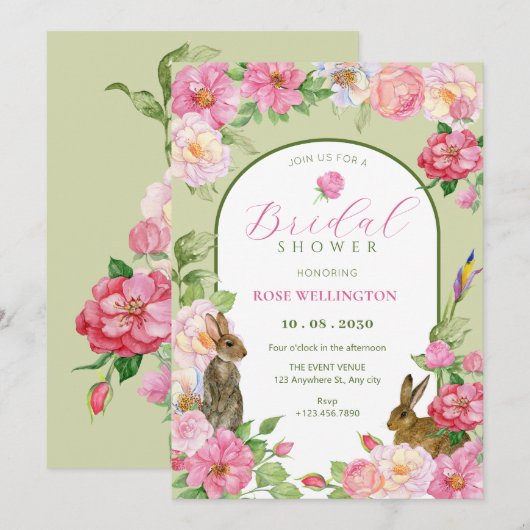 Invitation lapin à floraison (Devant / Derrière)