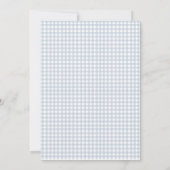 Invitation Lapin à l'aquarelle bleu Gingham garçon 1er Annive (Dos)