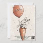 Invitation Lapin adorable avec Balloon personnalisable Annive (Dos)
