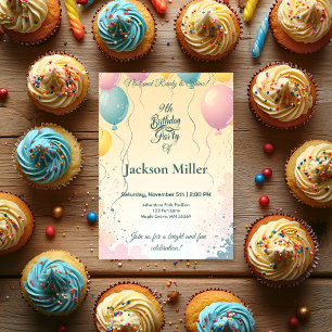 Invitation Lapin adorable avec Balloon personnalisable Annive