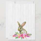 Invitation Lapin Aquarelle Lapin Baby shower Floral Invitat (Dos)