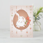 Invitation Lapin avec Tulips Spring Holiday Rabbit (Debout devant)