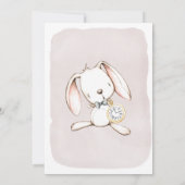 Invitation Lapin Baby shower fille (Dos)